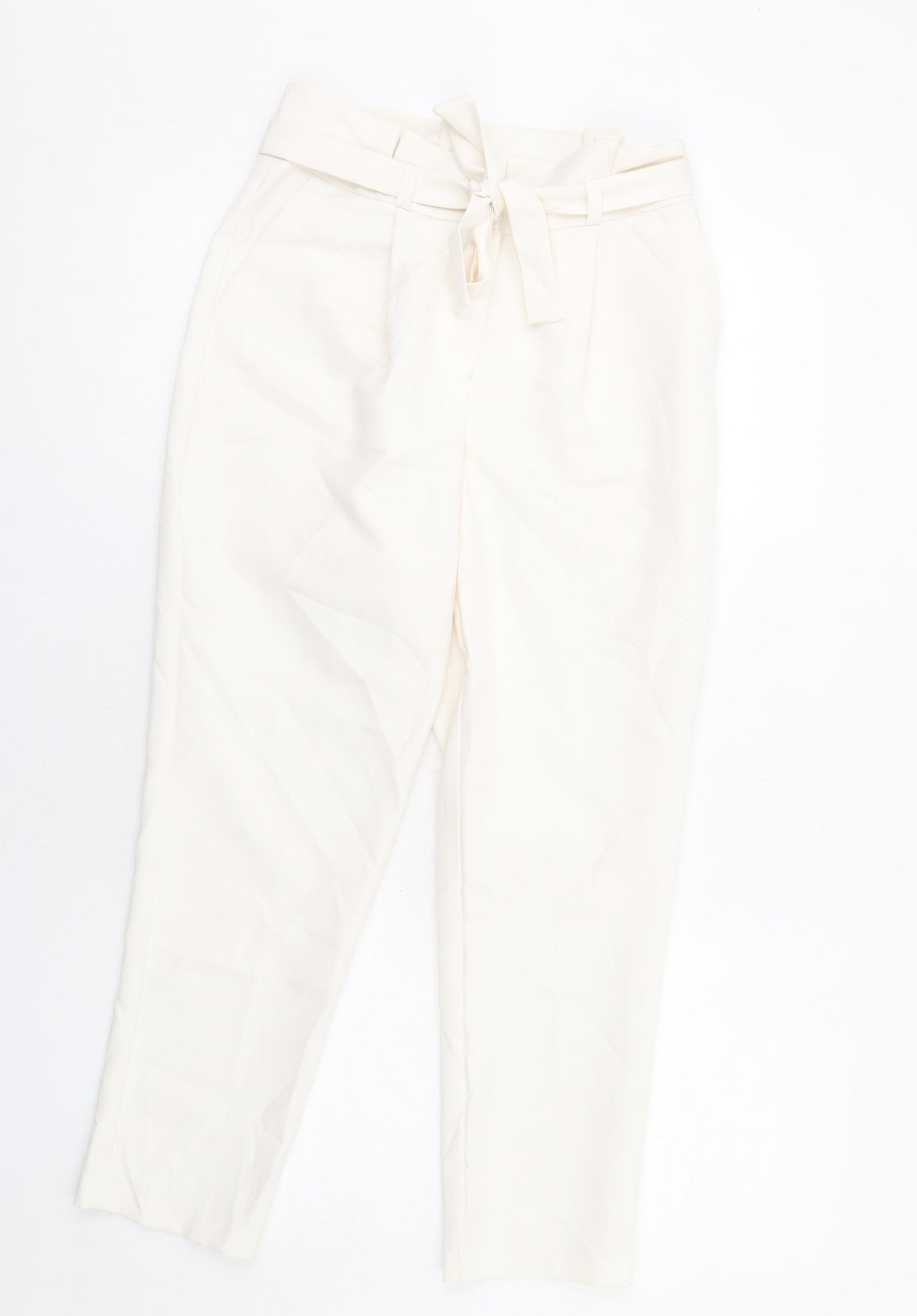 New Look Womens Ivory Polyester Dress Pants Trousers Size 8 L27 in Regular Zip