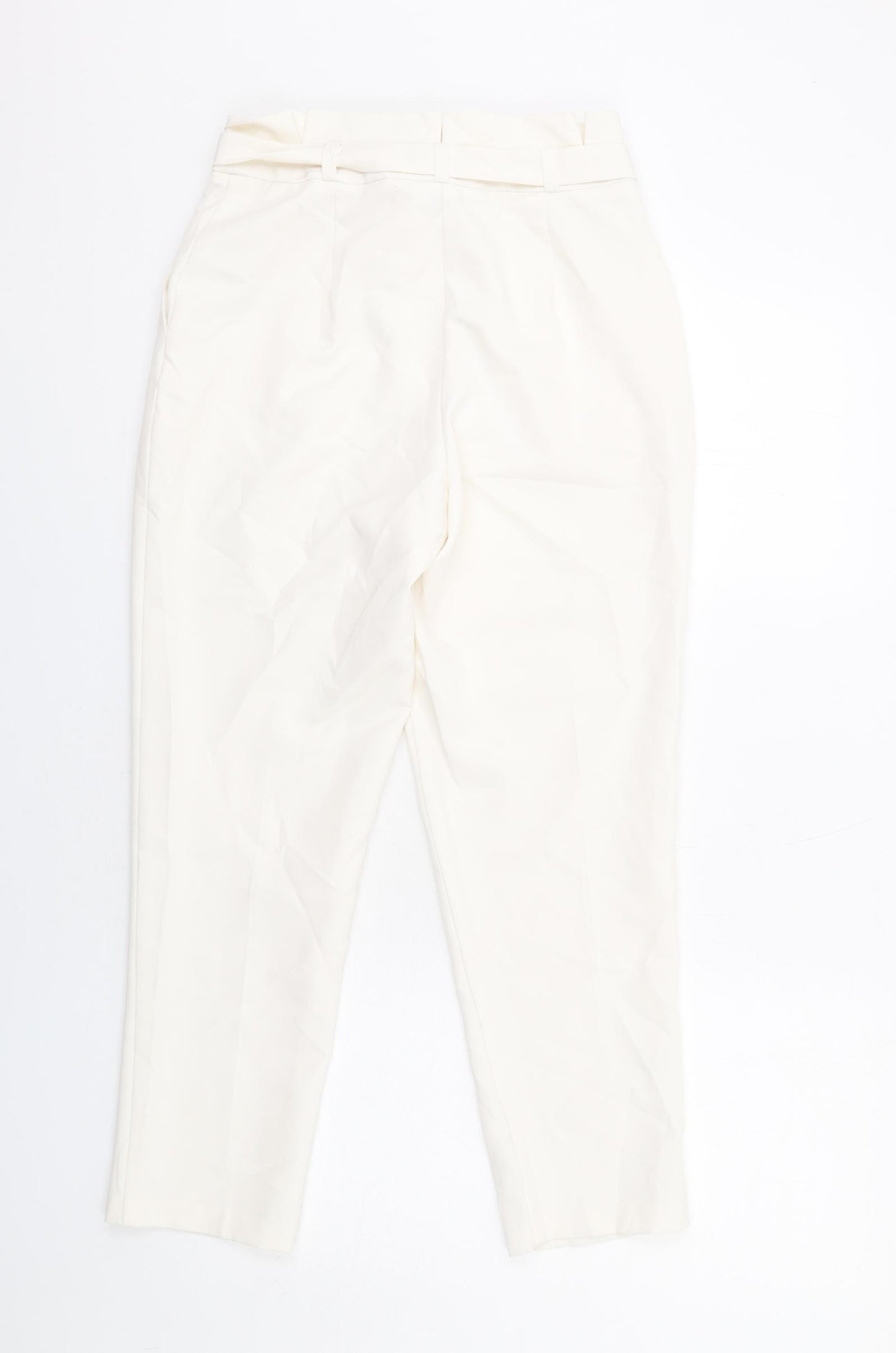 New Look Womens Ivory Polyester Dress Pants Trousers Size 8 L27 in Regular Zip
