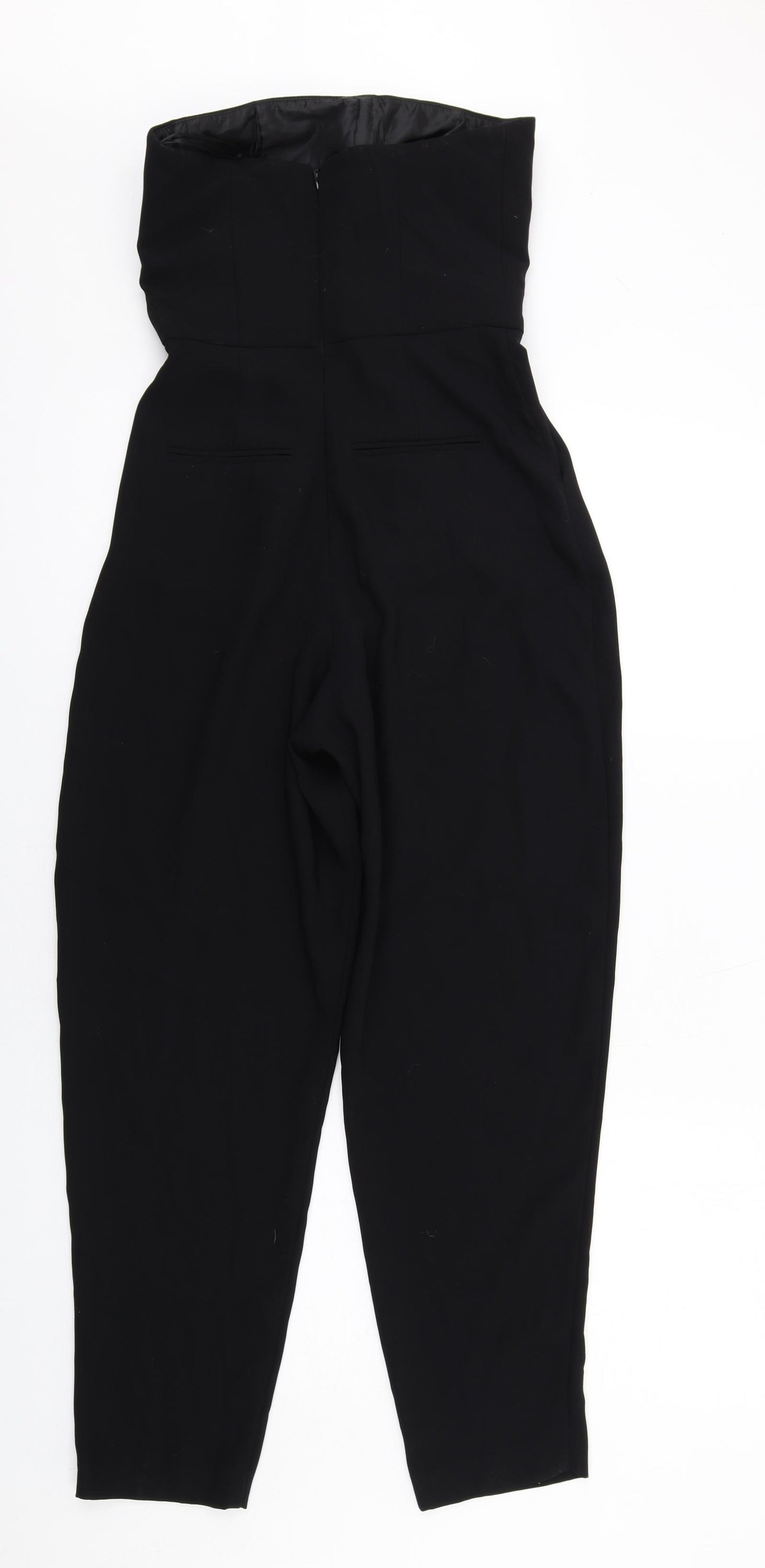 Topshop Womens Black Polyester Jumpsuit One-Piece Size 8 L29 in Zip