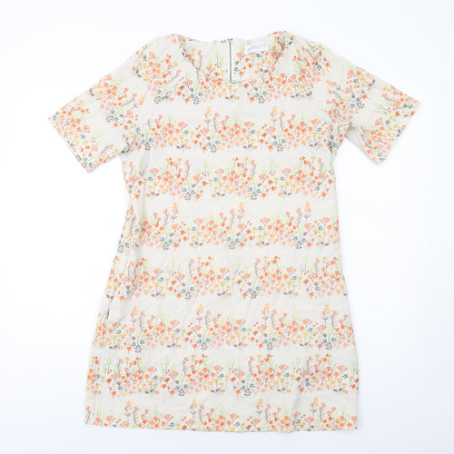 Apricot Womens Multicoloured Floral Polyester A-Line Size 10 Round Neck Zip