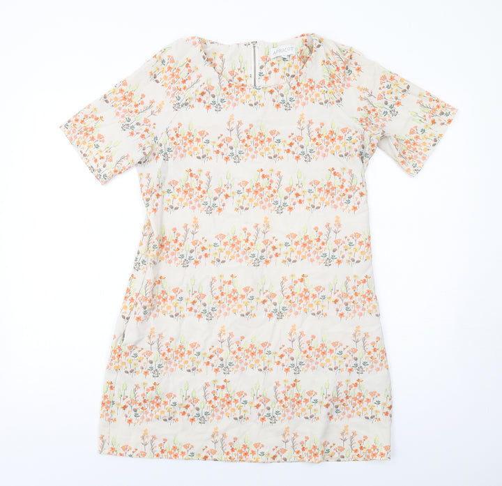 Apricot Womens Multicoloured Floral Polyester A-Line Size 10 Round Neck Zip