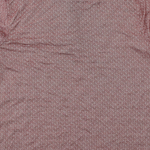 Lincoln Mens Red Geometric Polyester Polo Size M Collared Button