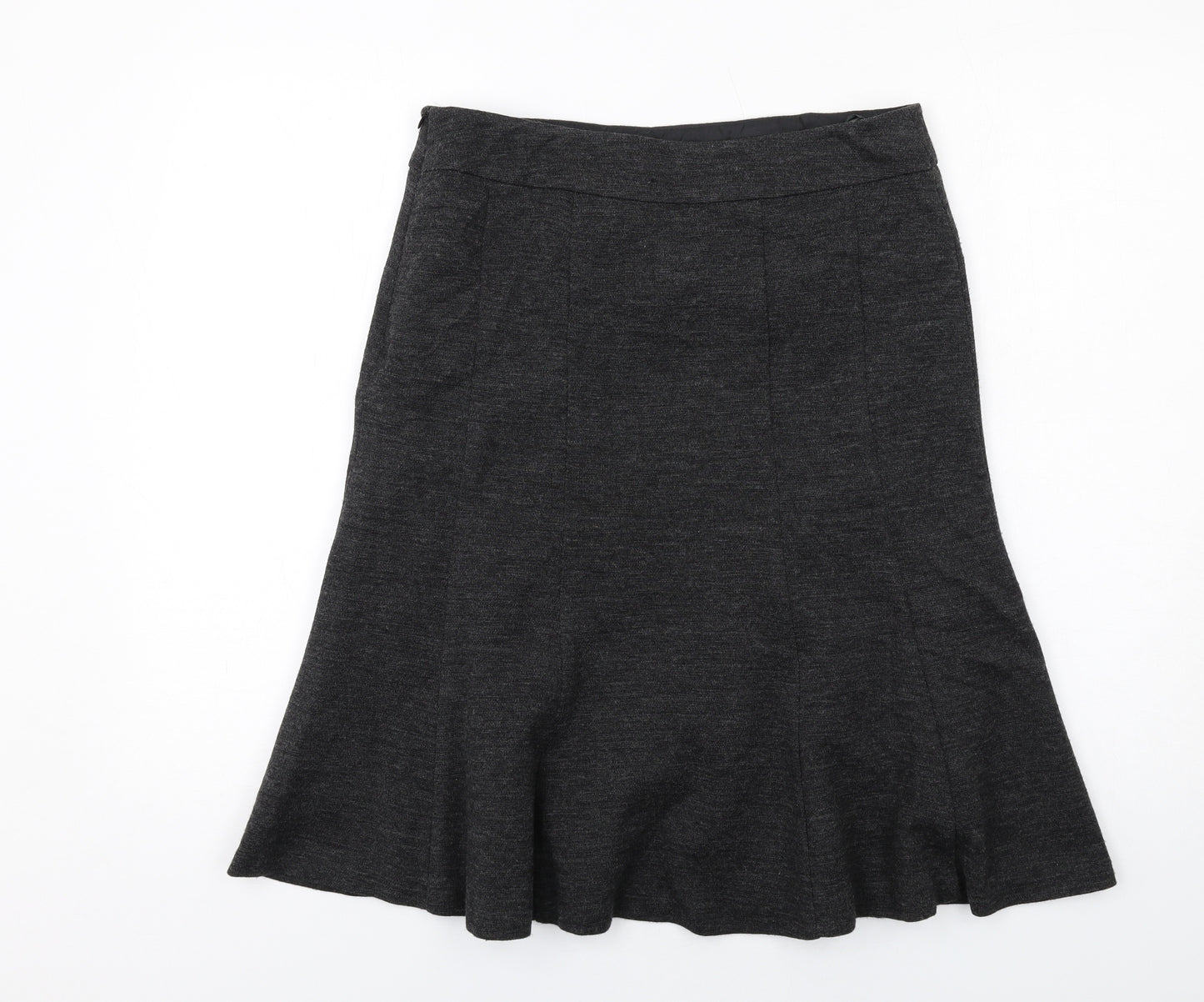 Phase Eight Womens Grey Acrylic Swing Skirt Size 12 Zip