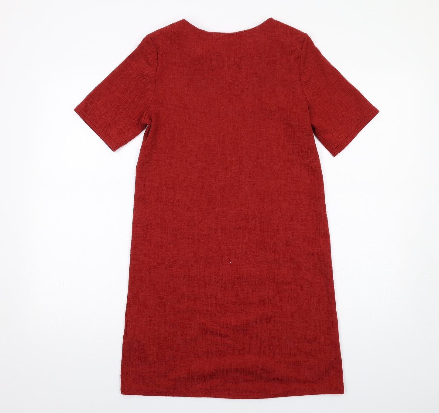 New Look Womens Red Polyester A-Line Size 6 Round Neck Pullover