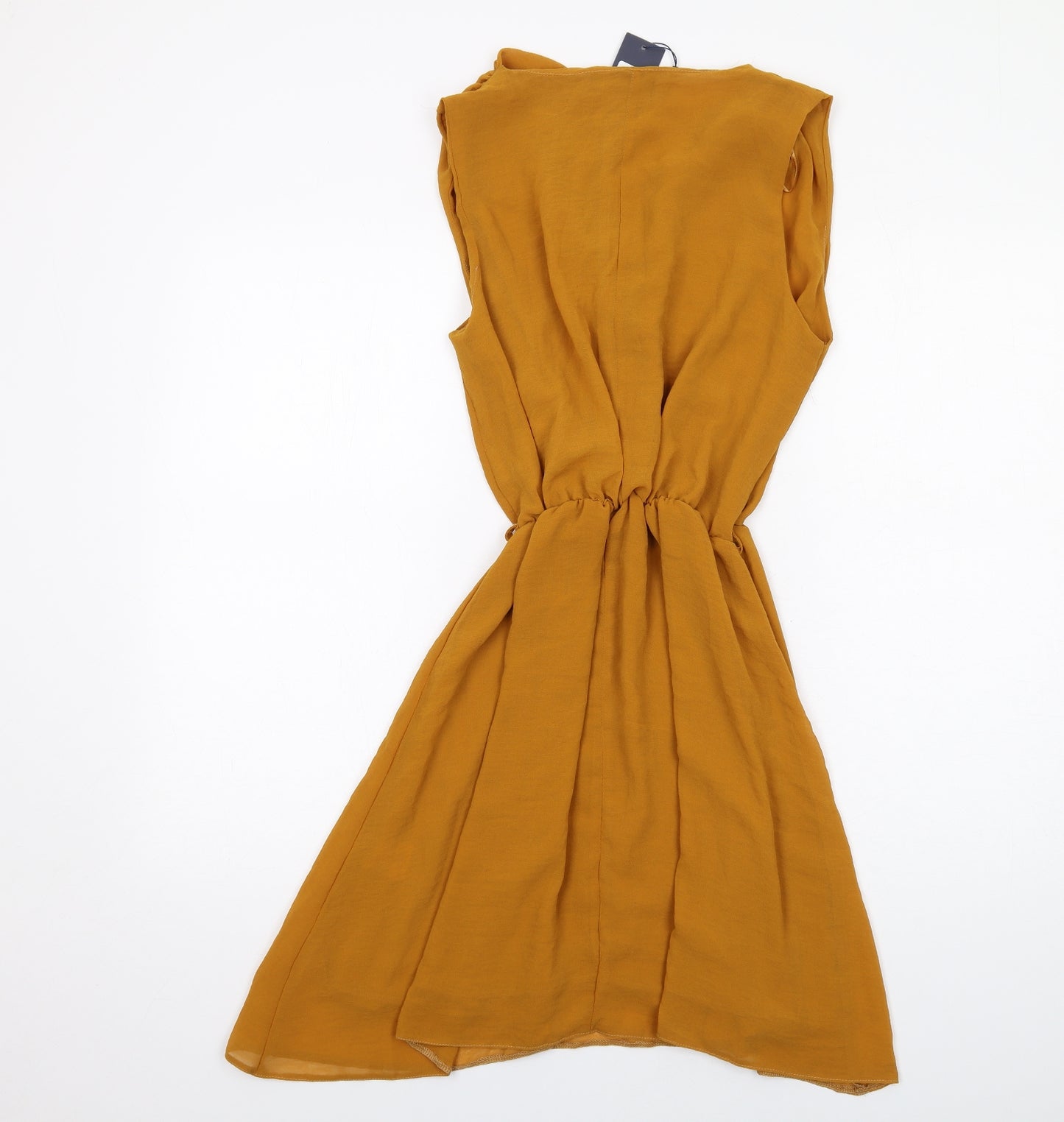 Closet Womens Yellow Polyester A-Line Size 10 V-Neck Pullover