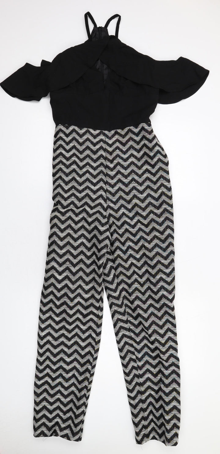 ASOS Womens Multicoloured Herringbone Polyester Jumpsuit One-Piece Size 10 L29 in Zip
