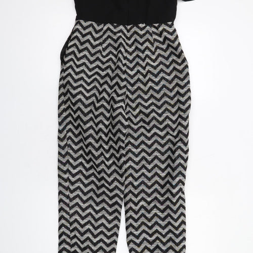 ASOS Womens Multicoloured Herringbone Polyester Jumpsuit One-Piece Size 10 L29 in Zip
