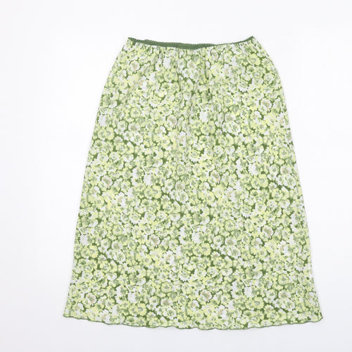AMARANTO Womens Green Floral Polyester A-Line Skirt Size 12