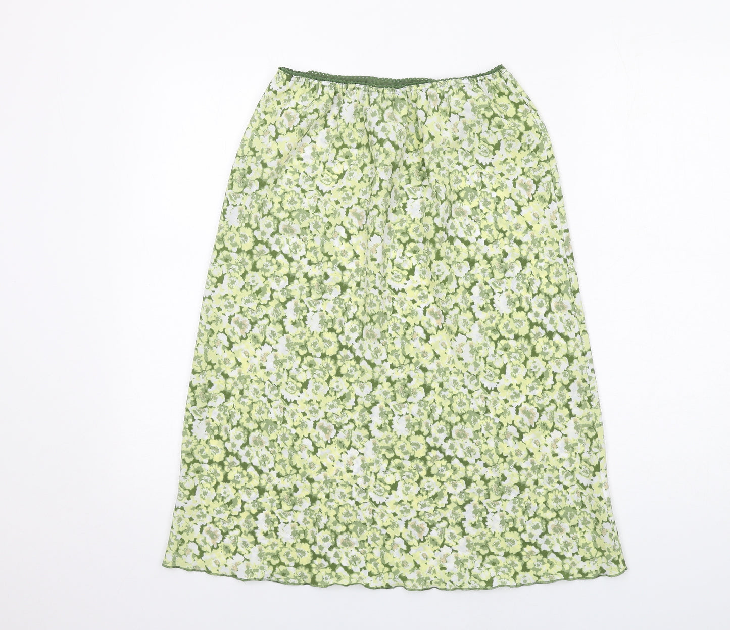 AMARANTO Womens Green Floral Polyester A-Line Skirt Size 12