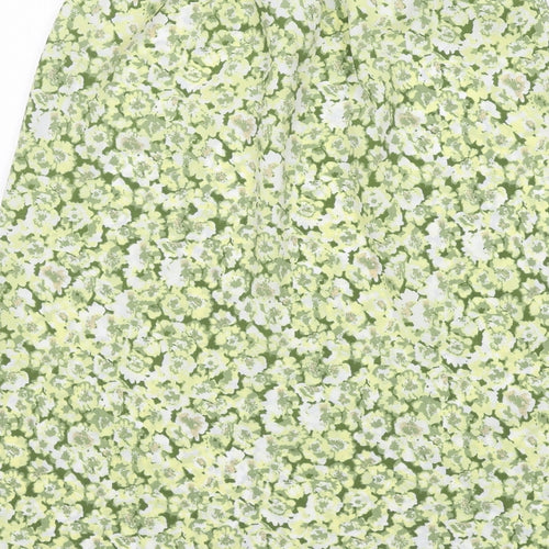 AMARANTO Womens Green Floral Polyester A-Line Skirt Size 12