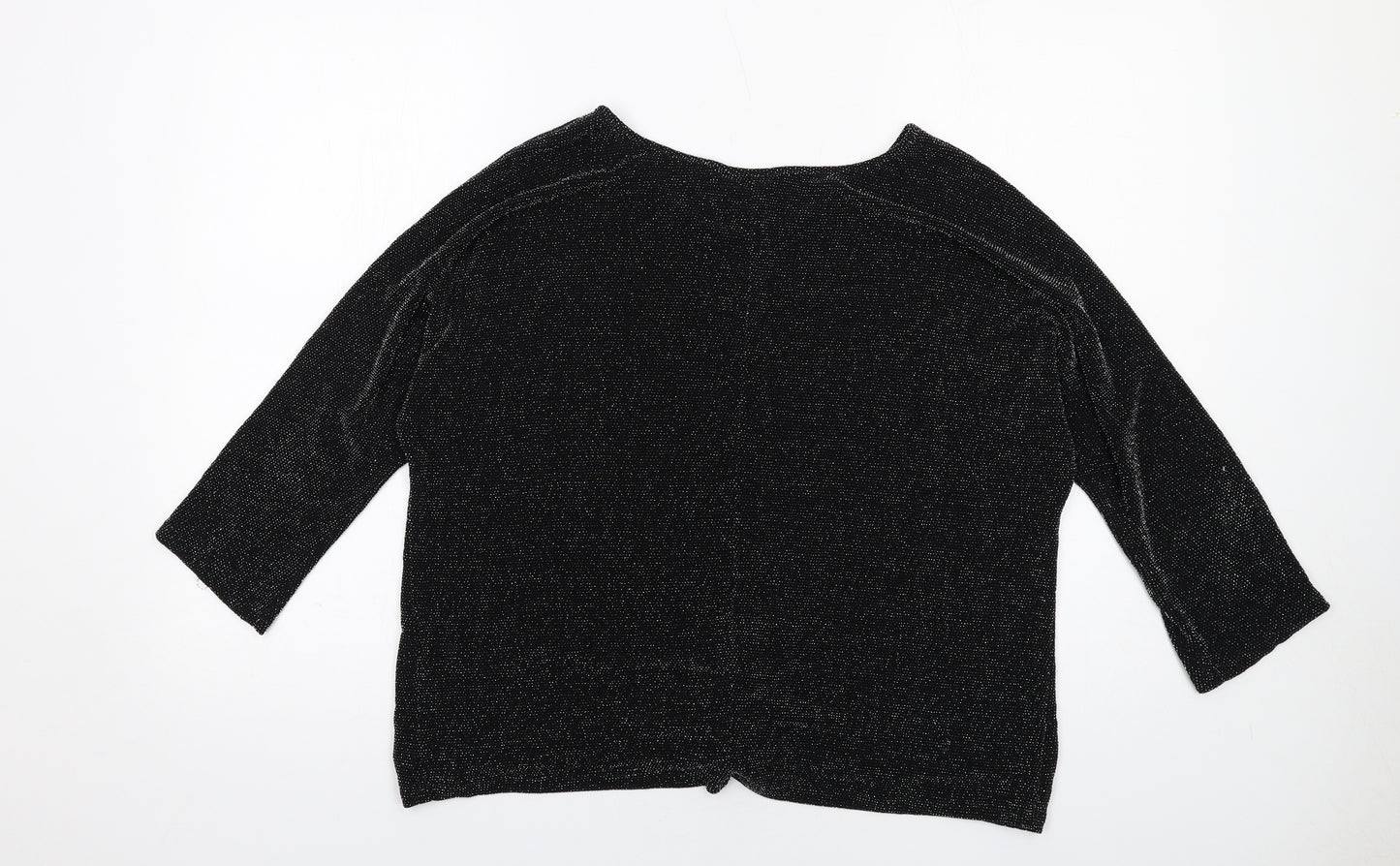 Wallis Womens Black Polyester Basic Blouse Size L Round Neck