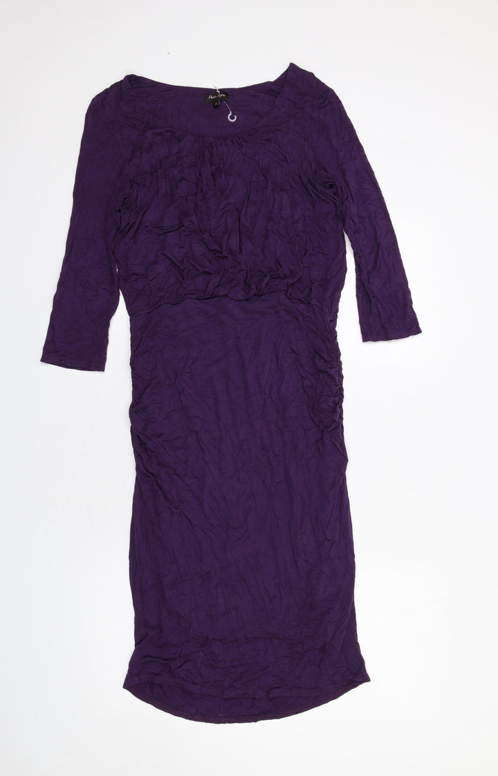 Phase Eight Womens Purple Viscose Shift Size 12 Round Neck Pullover