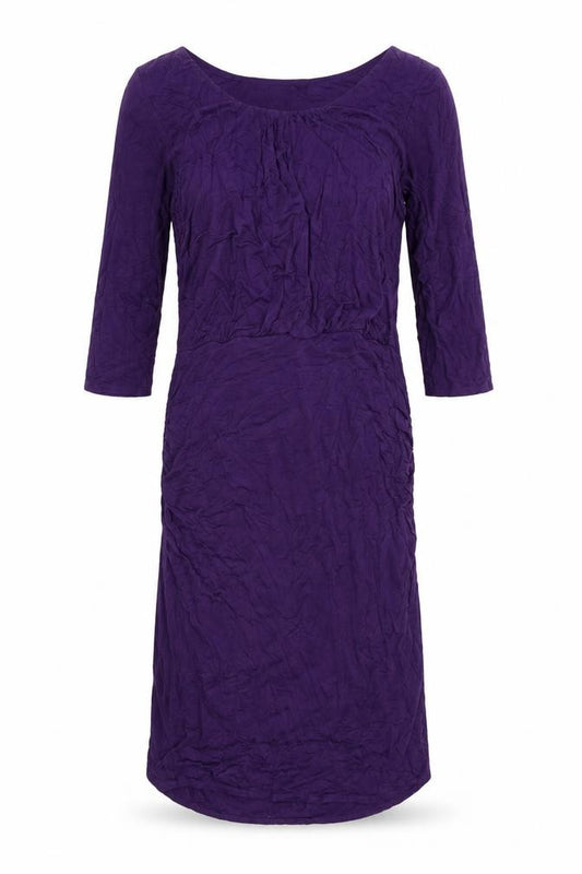 Front view of Phase Eight women’s purple viscose shift, size UK 12, round neck pullover