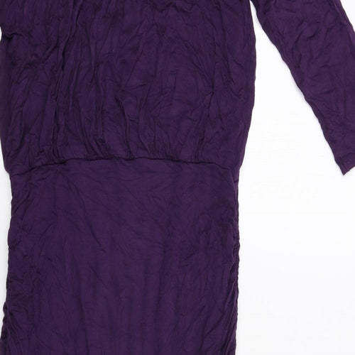Phase Eight Womens Purple Viscose Shift Size 12 Round Neck Pullover