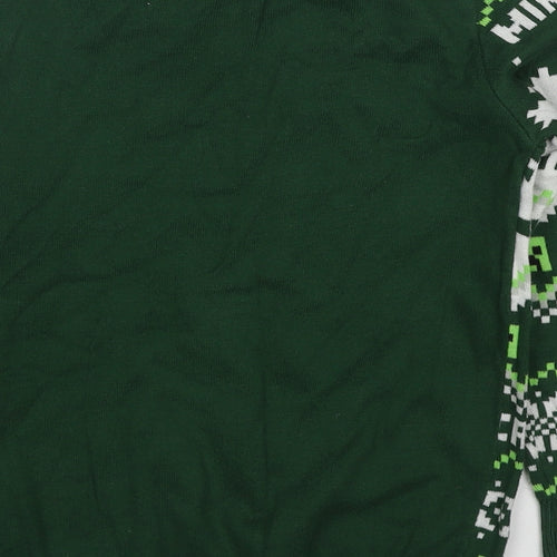 Minecraft Boys Green Crew Neck Geometric Cotton Pullover Jumper Size 8-9 Years Pullover