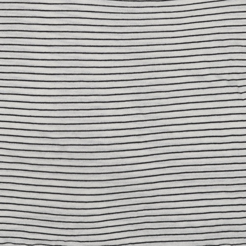 Zara Womens White Round Neck Striped Polyester Pullover Jumper Size S
