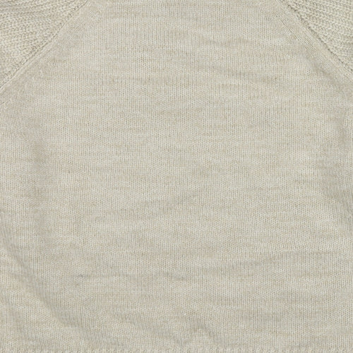 Marks and Spencer Womens Beige Mock Neck Acrylic Pullover Jumper Size L