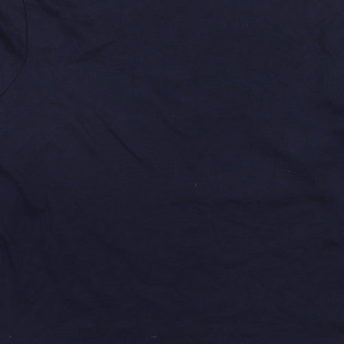 Spirit Womens Blue Cotton Basic T-Shirt Size 12 Scoop Neck