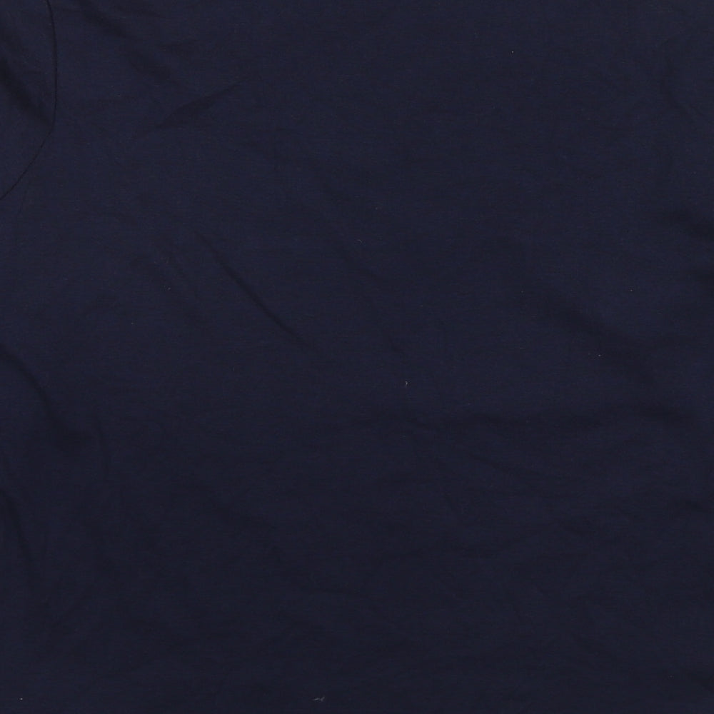 Spirit Womens Blue Cotton Basic T-Shirt Size 12 Scoop Neck