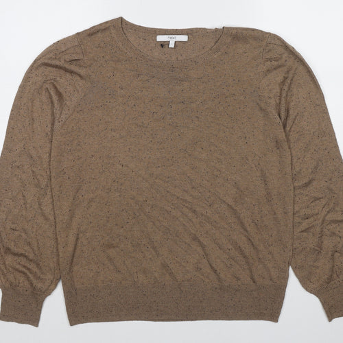 NEXT Womens Brown Round Neck Polyester Pullover Jumper Size L