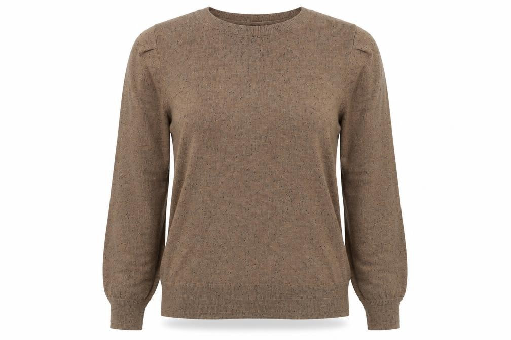 Front view of Next women’s brown round neck polyester jumper, size L