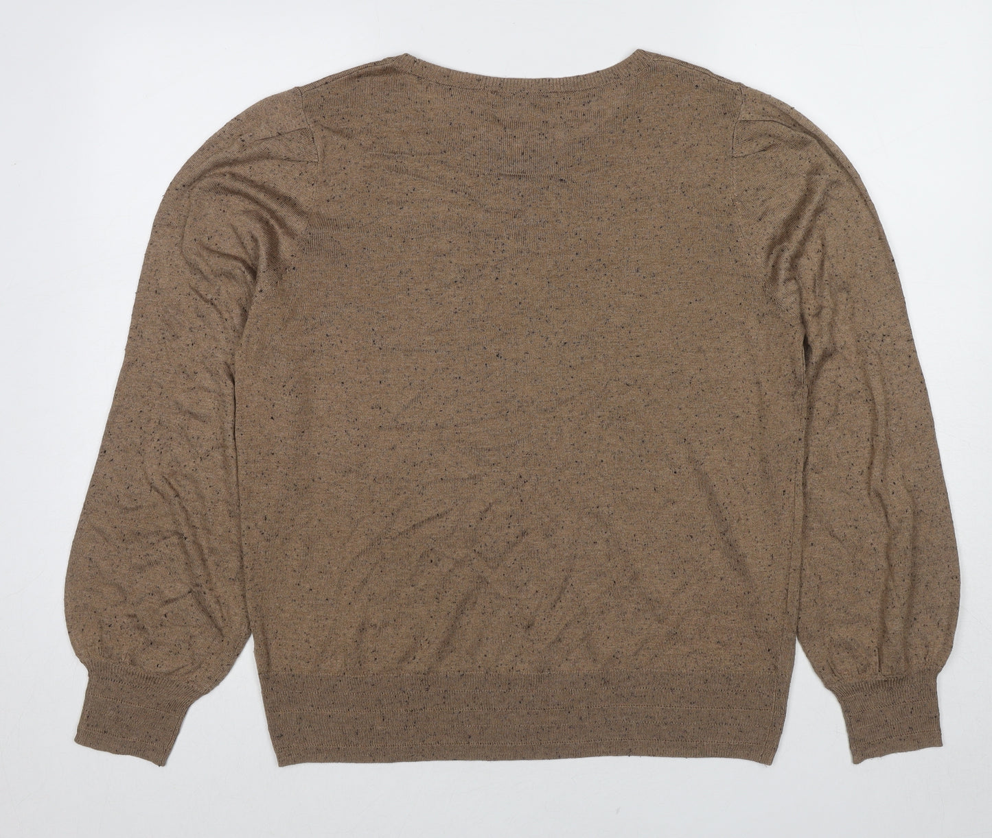 NEXT Womens Brown Round Neck Polyester Pullover Jumper Size L