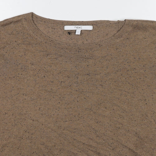 NEXT Womens Brown Round Neck Polyester Pullover Jumper Size L