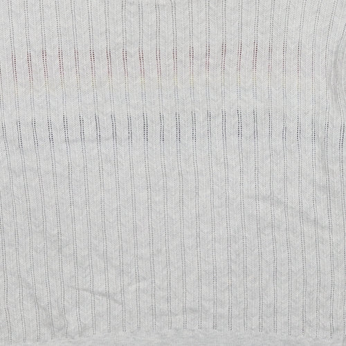 Hush Womens Grey Round Neck Geometric Cotton Pullover Jumper Size XS