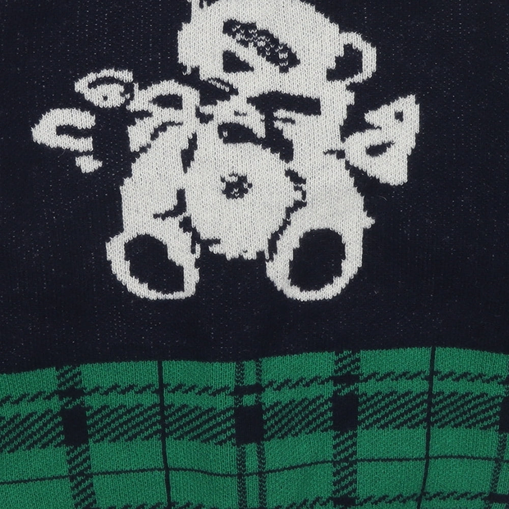 Snoopy Girls Multicoloured V-Neck Geometric Polyester Cardigan Jumper One Size Button - Bears