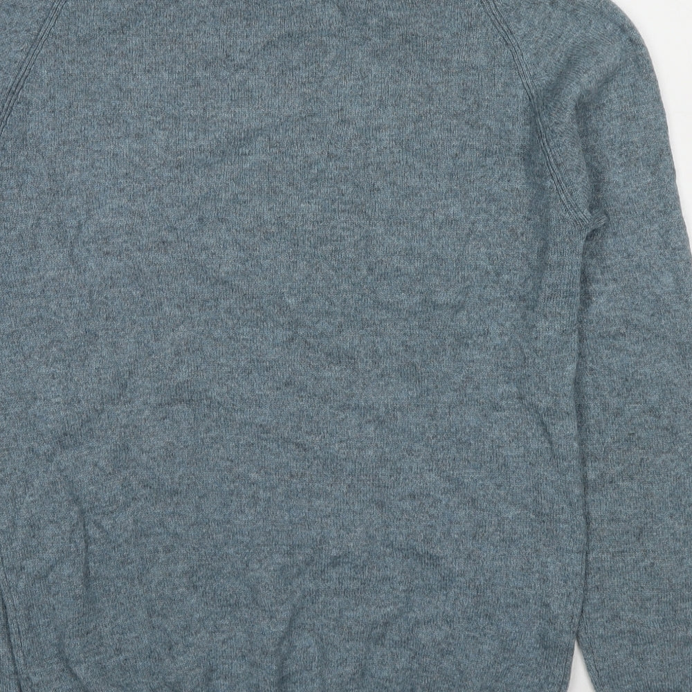 Marks and Spencer Mens Blue Crew Neck Wool Pullover Jumper Size S Long Sleeve