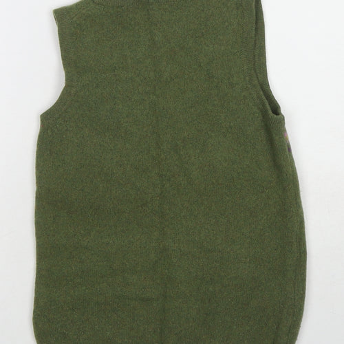 Boden Womens Green Scoop Neck Wool Vest Jumper Size 10