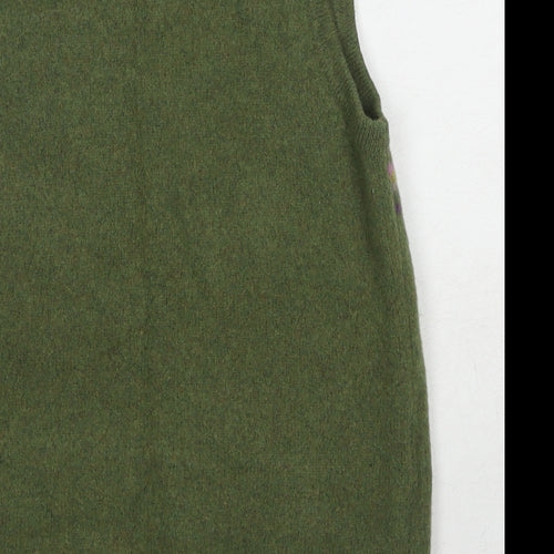 Boden Womens Green Scoop Neck Wool Vest Jumper Size 10