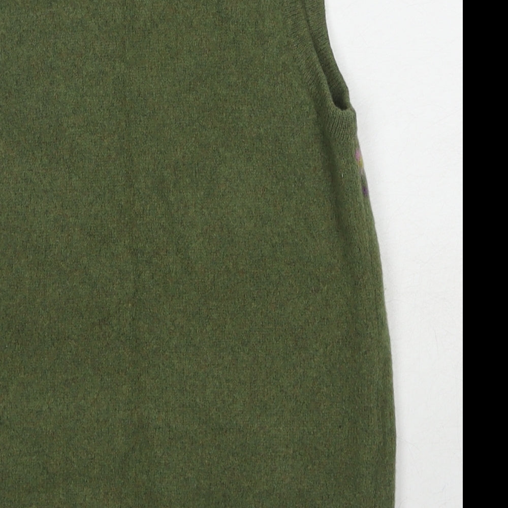 Boden Womens Green Scoop Neck Wool Vest Jumper Size 10