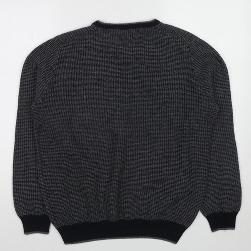 Marks and Spencer Mens Grey Crew Neck Wool Pullover Jumper Size M Long Sleeve