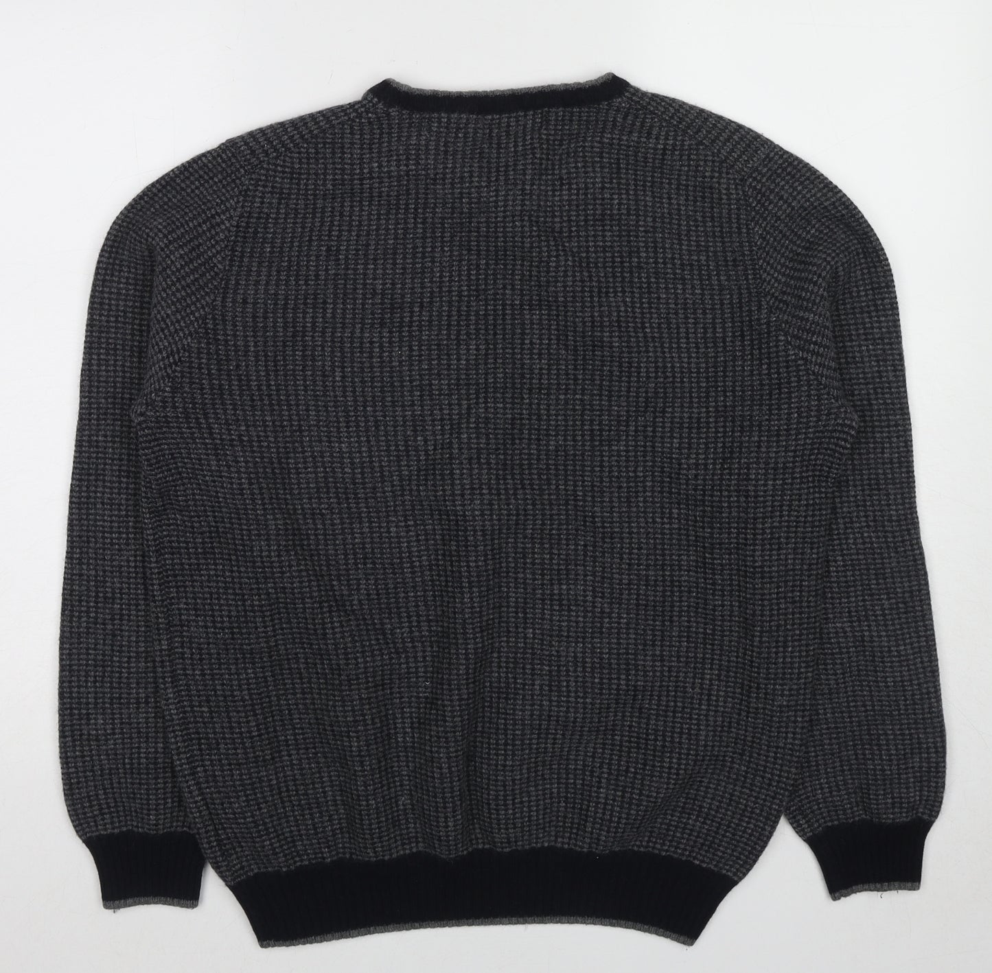 Marks and Spencer Mens Grey Crew Neck Wool Pullover Jumper Size M Long Sleeve