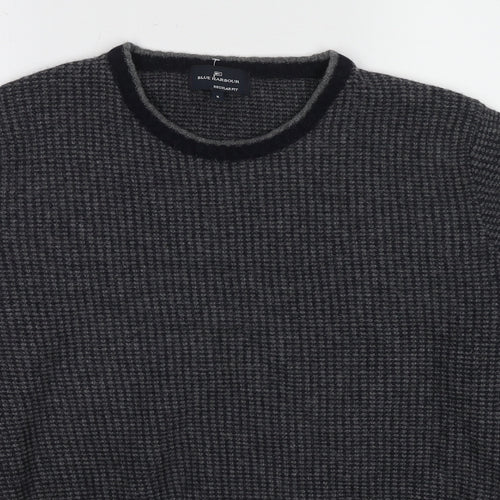 Marks and Spencer Mens Grey Crew Neck Wool Pullover Jumper Size M Long Sleeve