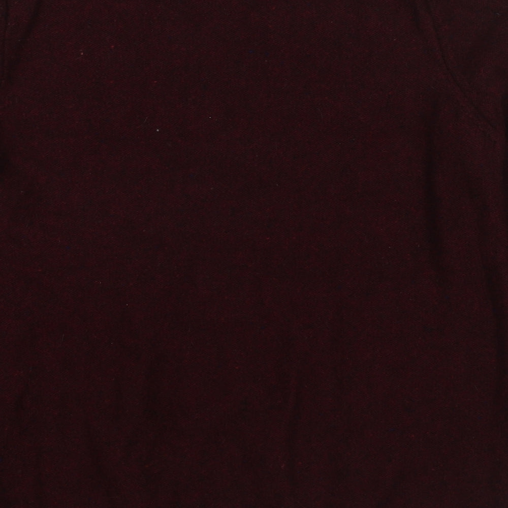 John Lewis Mens Red Crew Neck Wool Pullover Jumper Size M Long Sleeve