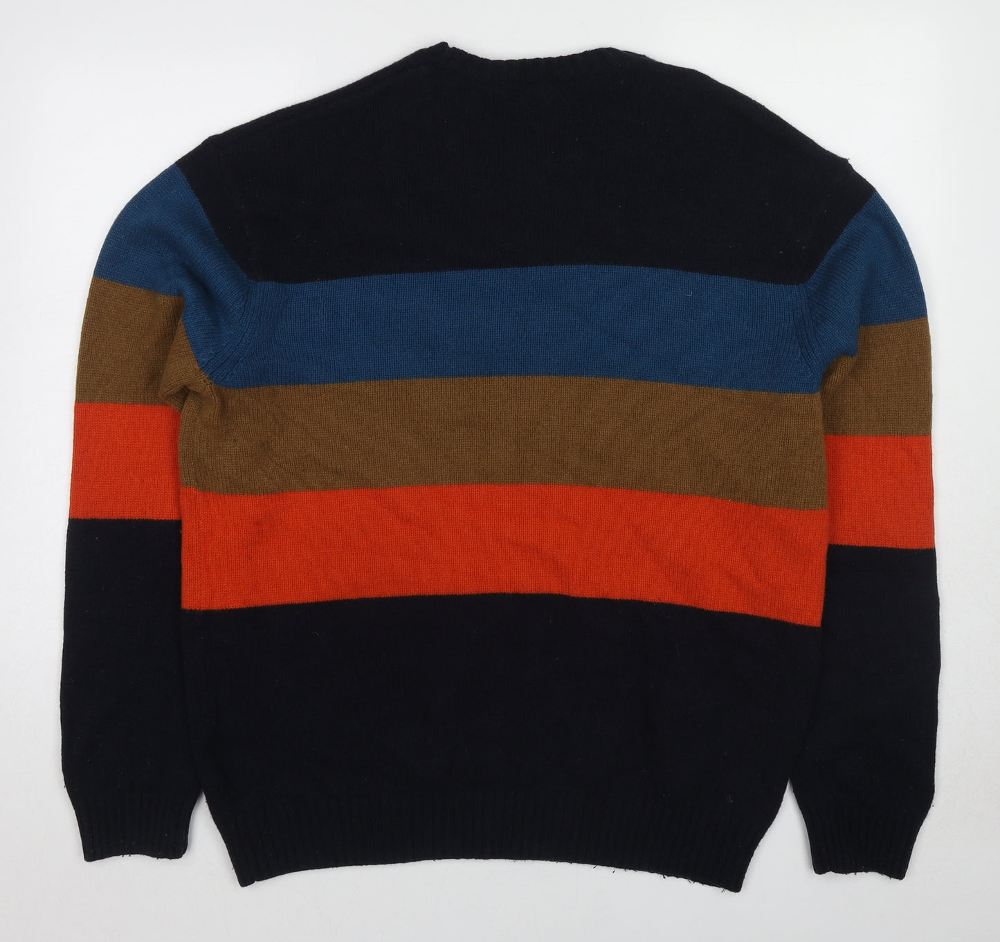 Carhartt Mens Multicoloured Crew Neck Striped Wool Pullover Jumper Size XL Long Sleeve