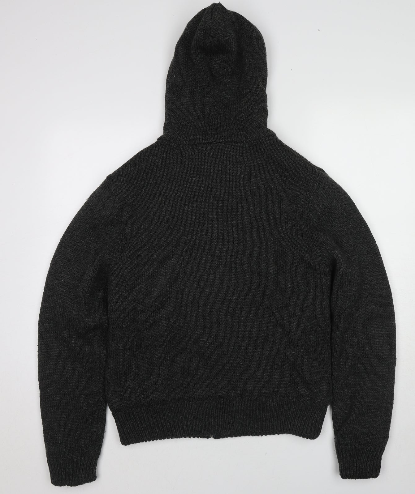 Cutting Edge Mens Grey Acrylic Full Zip Hoodie Size M