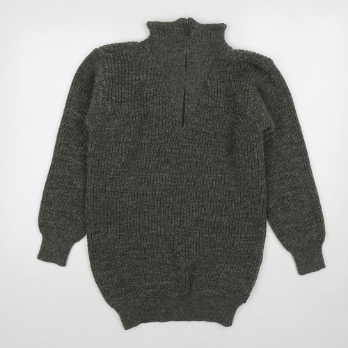 Barbour Mens Green High Neck Wool Pullover Jumper Size S Long Sleeve