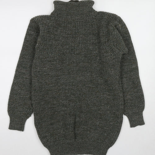 Barbour Mens Green High Neck Wool Pullover Jumper Size S Long Sleeve