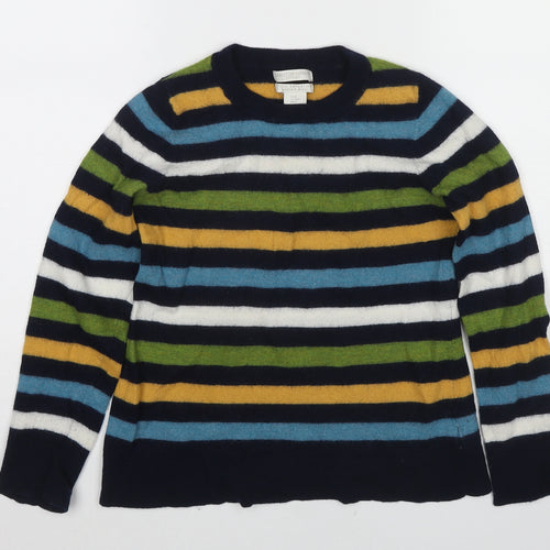 Christian Siriano Womens Multicoloured Crew Neck Striped Wool Pullover Jumper Size M