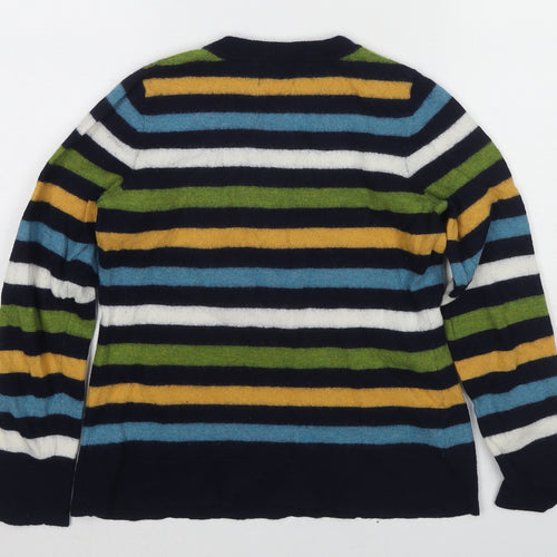 Christian Siriano Womens Multicoloured Crew Neck Striped Wool Pullover Jumper Size M