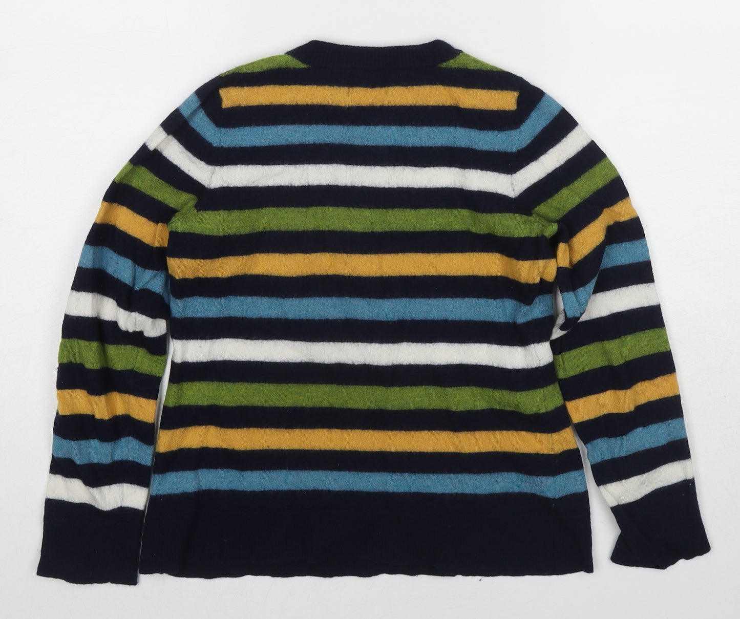 Christian Siriano Womens Multicoloured Crew Neck Striped Wool Pullover Jumper Size M