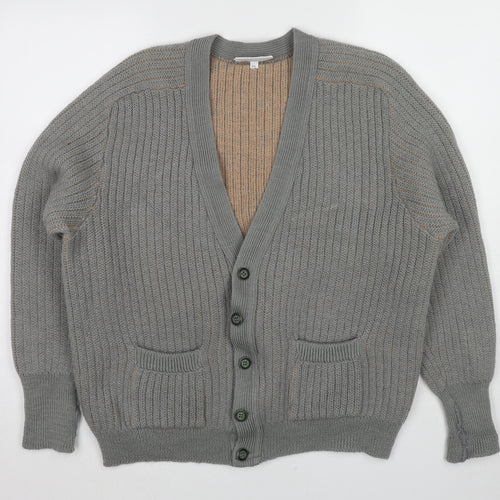 Kilspindie Womens Grey V-Neck Wool Cardigan Jumper Size 2XL
