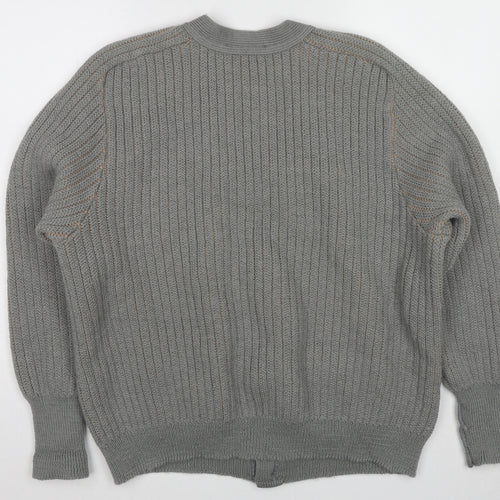 Kilspindie Womens Grey V-Neck Wool Cardigan Jumper Size 2XL