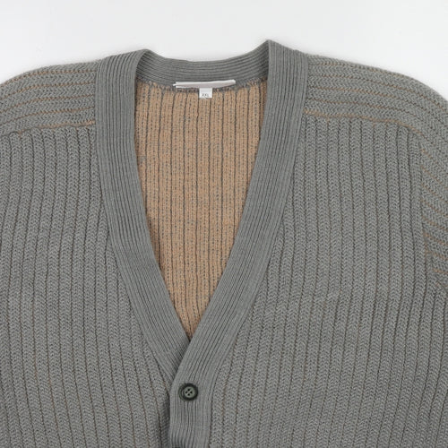 Kilspindie Womens Grey V-Neck Wool Cardigan Jumper Size 2XL
