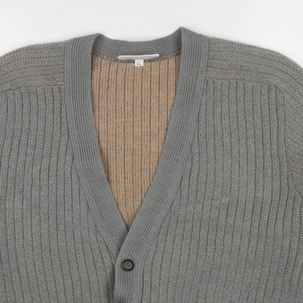 Kilspindie Womens Grey V-Neck Wool Cardigan Jumper Size 2XL