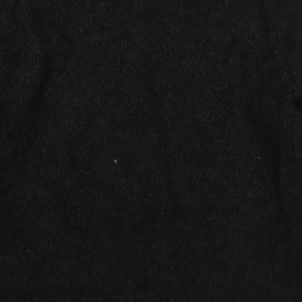 Eddie Bauer Mens Brown Mock Neck Wool Pullover Jumper Size L Long Sleeve