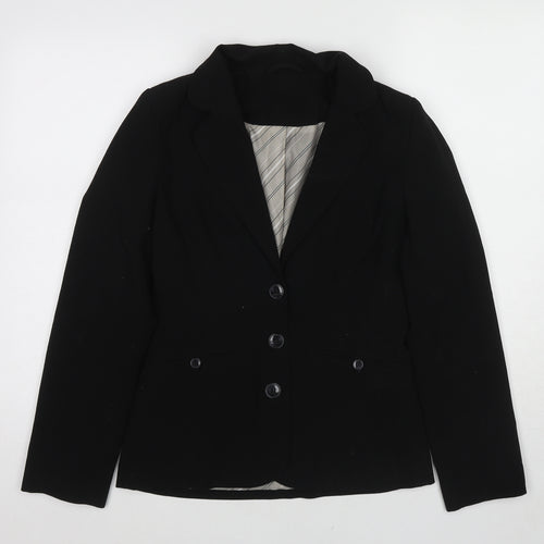 New Look Womens Black Polyester Jacket Blazer Size 10